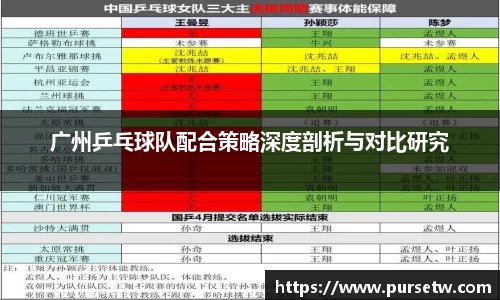 广州乒乓球队配合策略深度剖析与对比研究